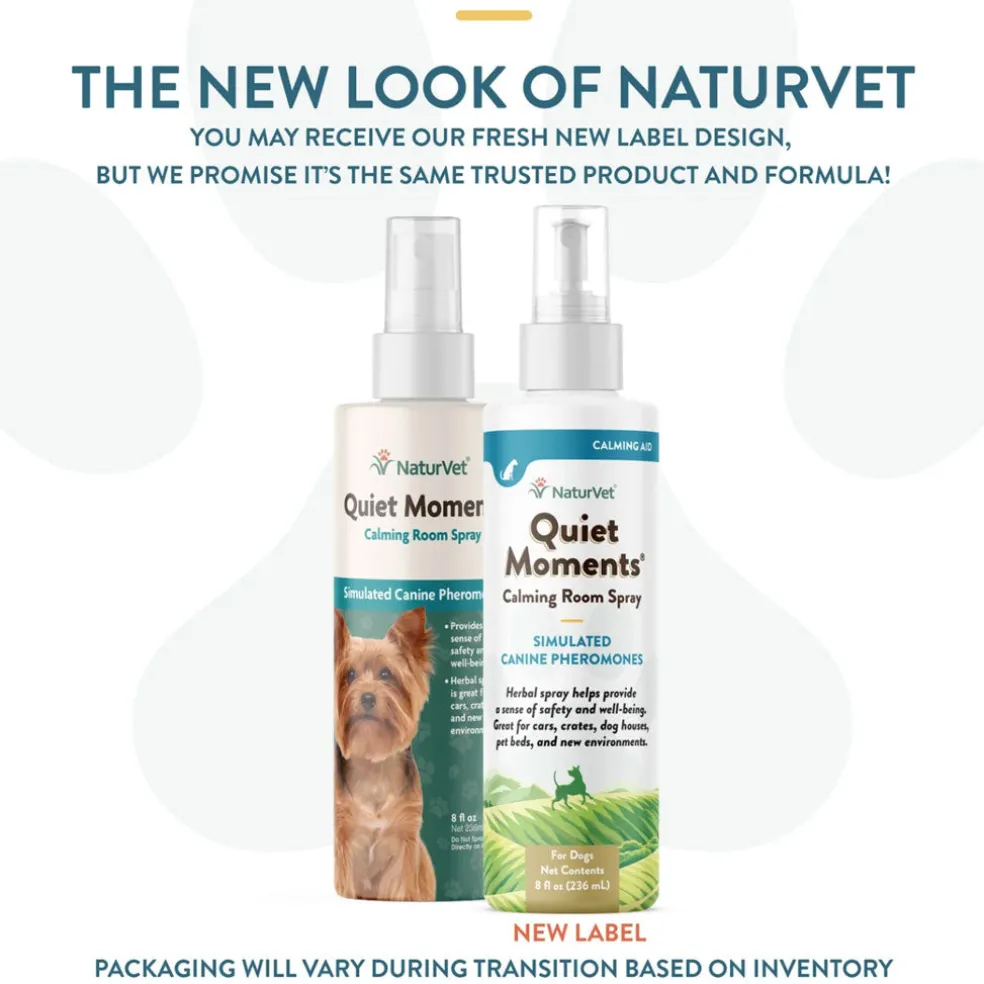 NaturVet Quiet Moments Herbal Calming Room Spray for Dogs, 8-oz
