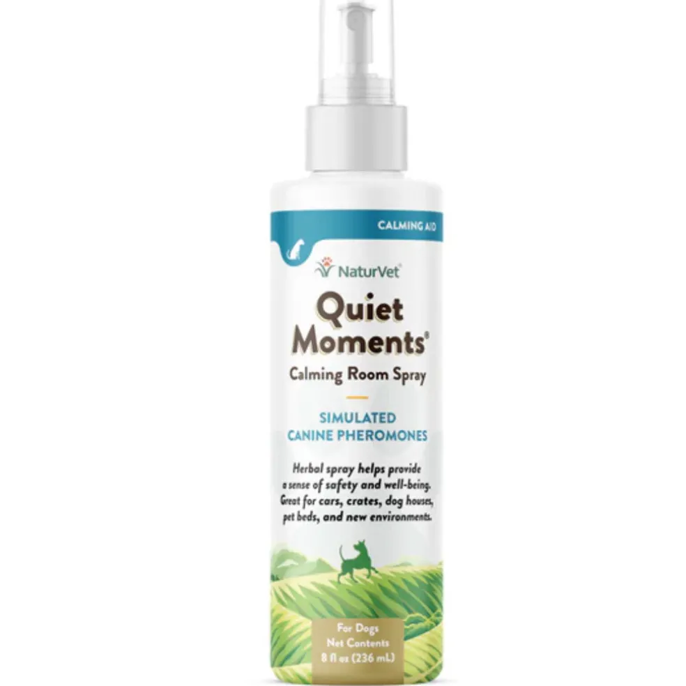 NaturVet Quiet Moments Herbal Calming Room Spray for Dogs, 8-oz
