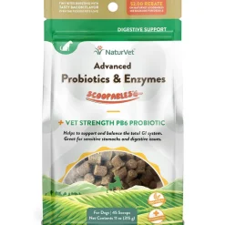NaturVet Scoopables Advanced Probiotics & Enzymes Plus Vet Strength PB6 Probiotic for Dogs, 11-oz