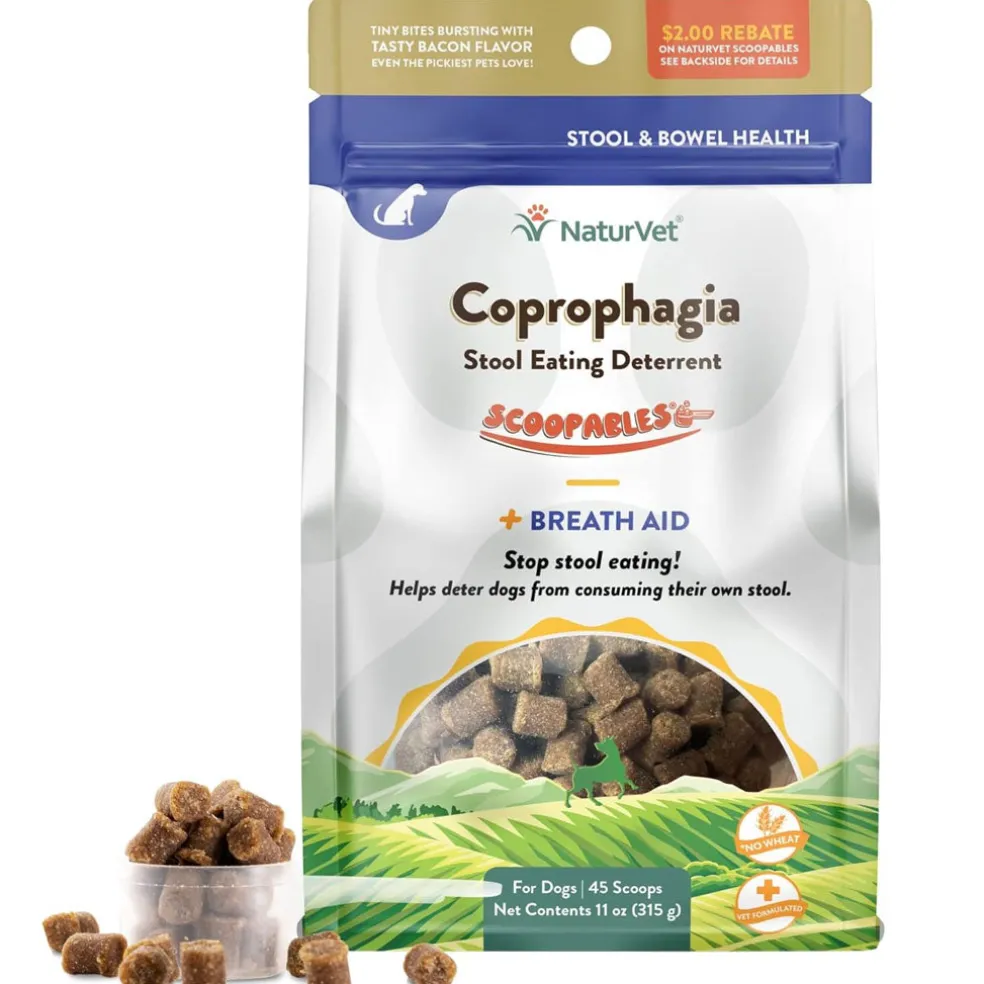 NaturVet Scoopables Coprophagia Stool Eating Deterrent Plus Breath Aid for Dogs, 11-oz