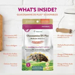 NaturVet Scoopables Glucosamine DS Plus Level 2 Plus Omega-3 & 6 Fatty Acids for Dogs, 11-oz