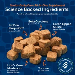 NaturVet Senior Daily Care Multi-Benefit 8-in-1 Support For Dogs (60 Soft Chews)