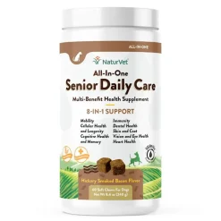 NaturVet Senior Daily Care Multi-Benefit 8-in-1 Support For Dogs (60 Soft Chews)