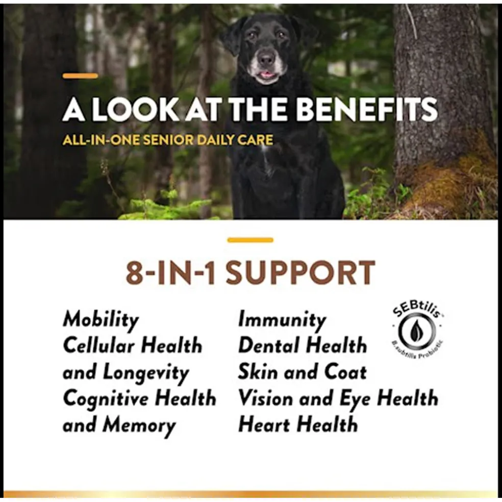 NaturVet Senior Daily Care Multi-Benefit 8-in-1 Support For Dogs (60 Soft Chews)