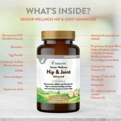 NaturVet Senior Wellness Hip & Joint Chewable Tablets Advanced Plus Omega-3 for Dogs, 40 count