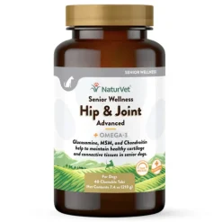 NaturVet Senior Wellness Hip & Joint Chewable Tablets Advanced Plus Omega-3 for Dogs, 40 count