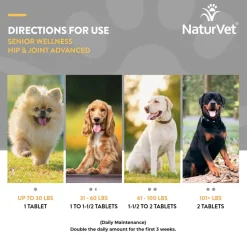 NaturVet Senior Wellness Hip & Joint Chewable Tablets Advanced Plus Omega-3 for Dogs, 40 count