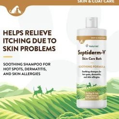 NaturVet Septiderm-V Skin Care Bath for Dogs & Cats, 16-oz
