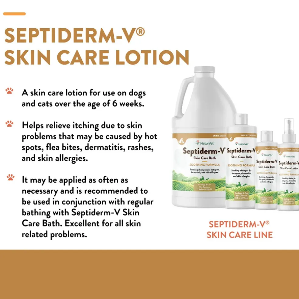 NaturVet Septiderm-V Skin Care Lotion for Dogs & Cats, 8-oz