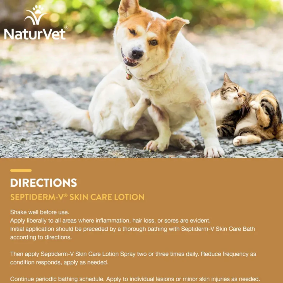 NaturVet Septiderm-V Skin Care Lotion for Dogs & Cats, 8-oz
