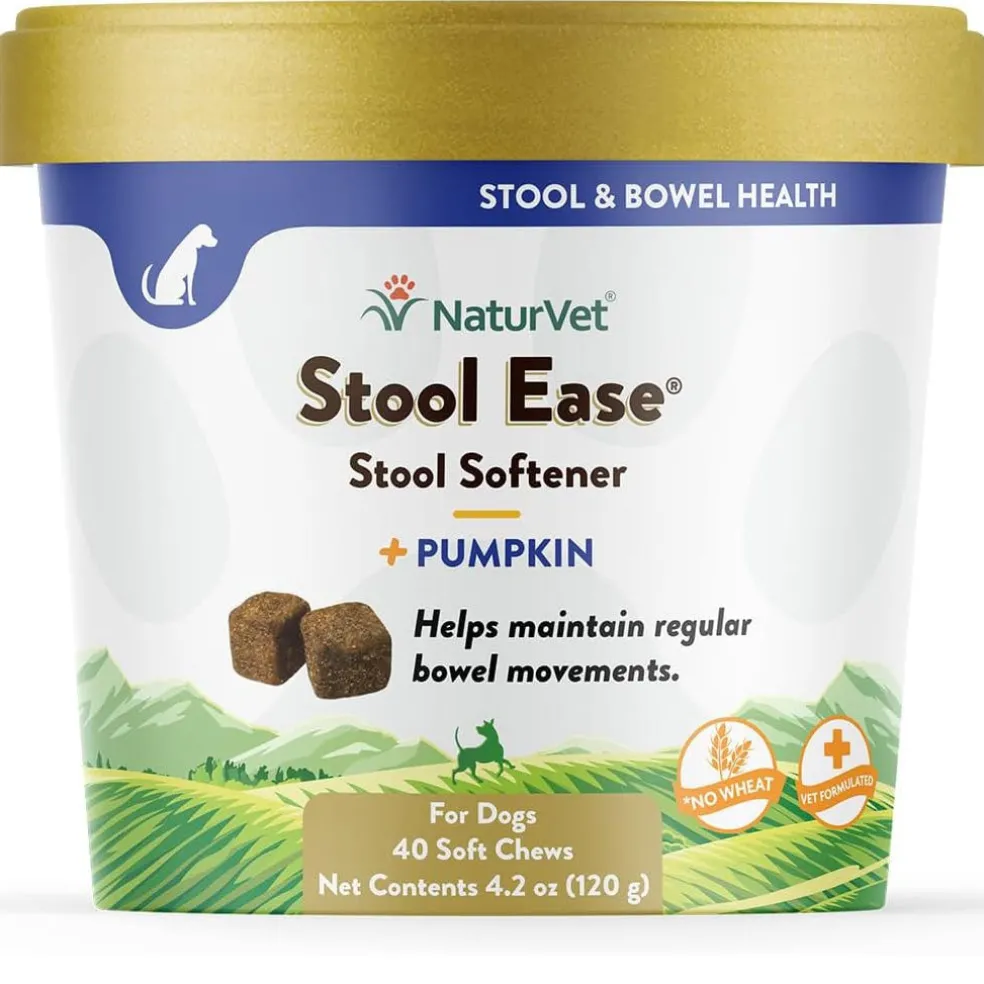 NaturVet Stool Ease Soft Chews Stool Softener with Pumpkin for Dogs, 40 count