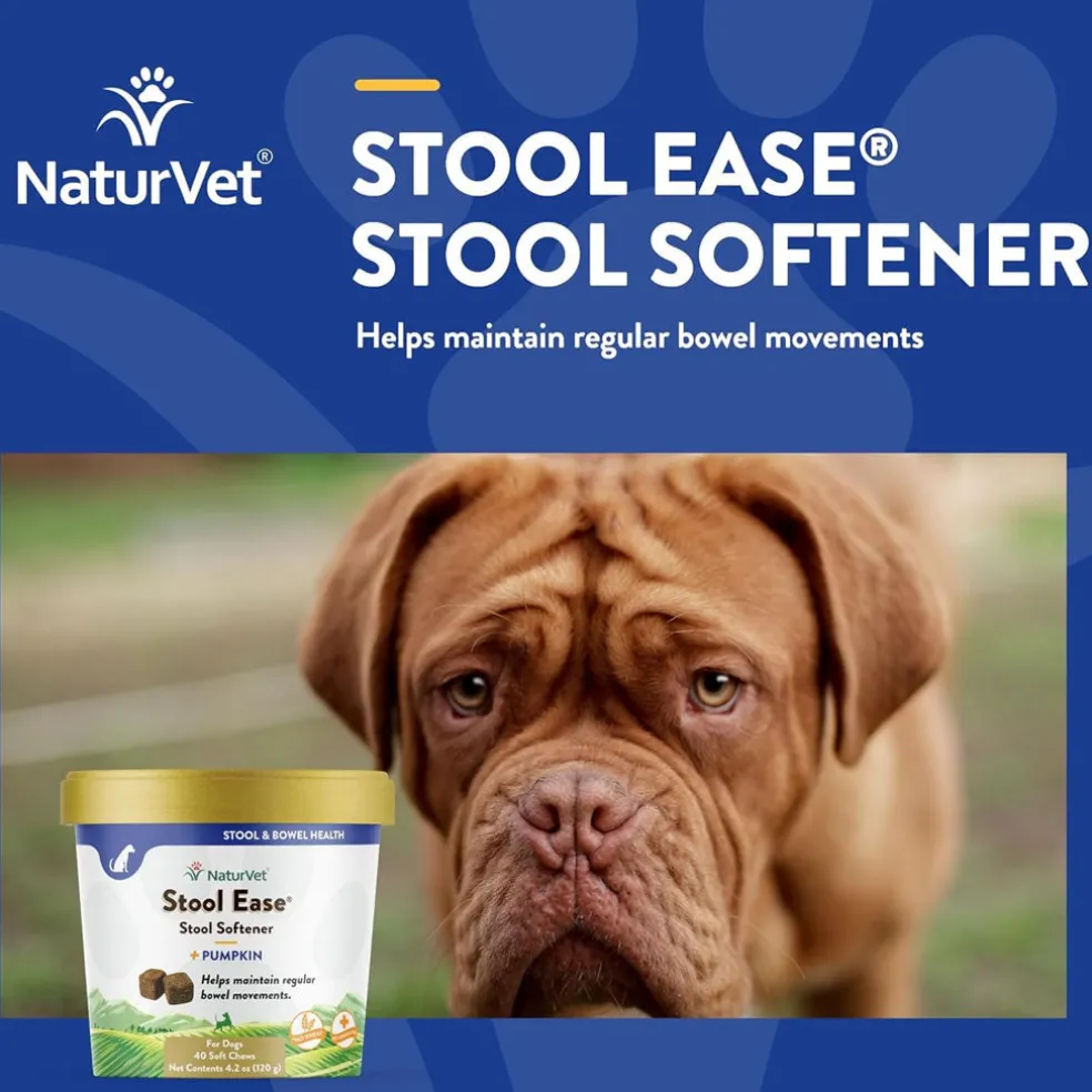 NaturVet Stool Ease Soft Chews Stool Softener with Pumpkin for Dogs, 40 count