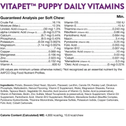 NaturVet VitaPet Puppy Daily Vitamins Plus Breath Aid Soft Chews for Puppies, 70 count