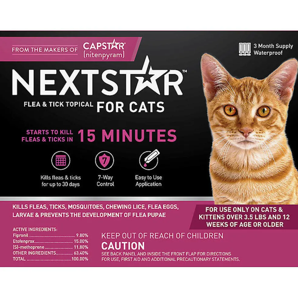 Nextstar Flea & Tick Topical for Cats & Kittens Over 3.5 lbs & 12 weeks age or older