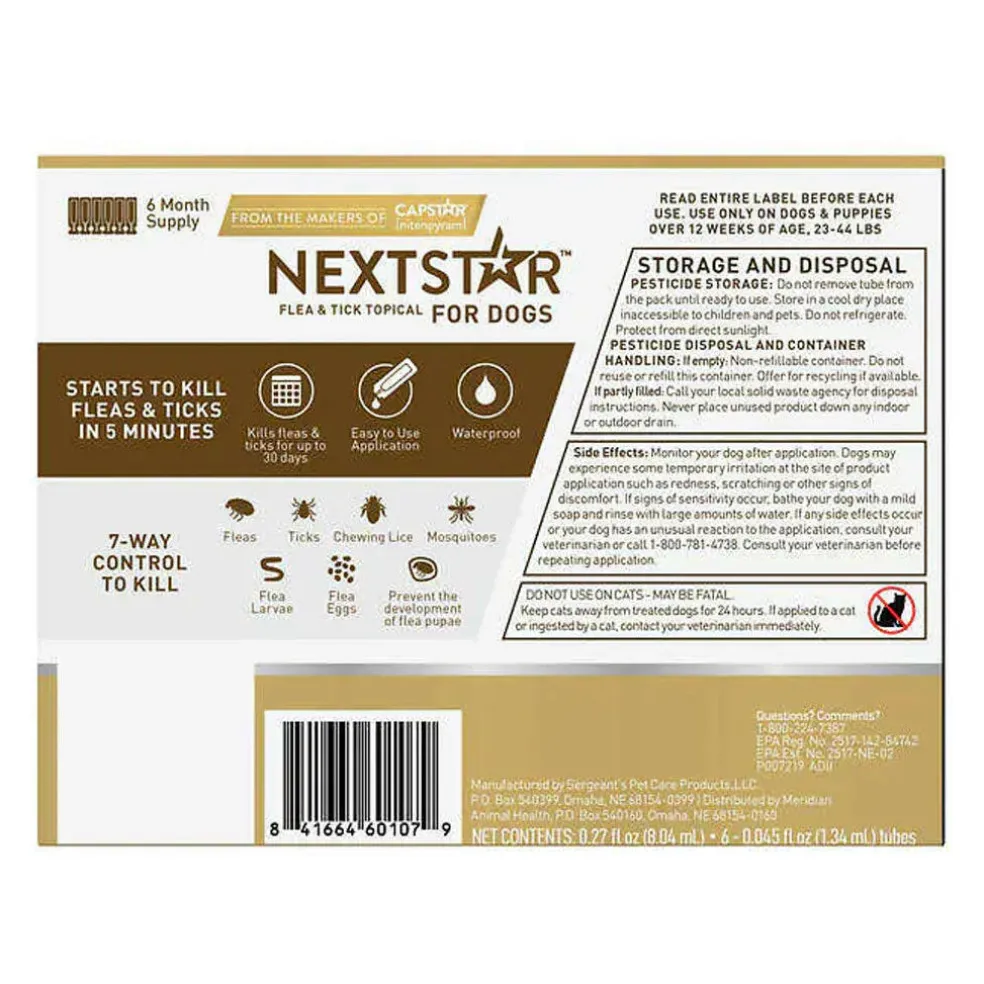 Nextstar Flea & Tick Topical for Medium Dogs, 23-44 lbs