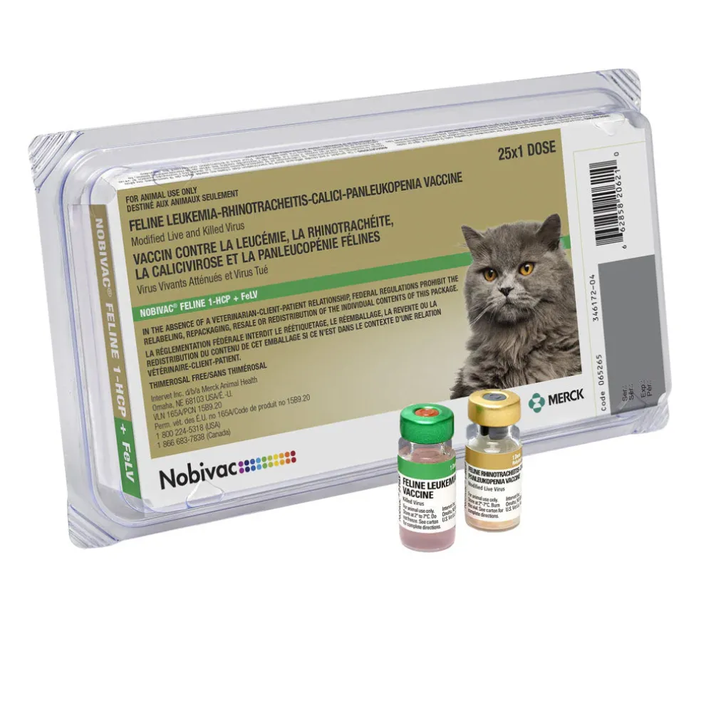 Nobivac Feline 1-HCP + FeLv Vaccine for Cats, 25 Doses