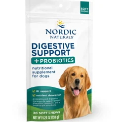 Nordic Naturals Digestive Support Plus Probiotics Nutritional Supplement for Dogs, 30 soft chews