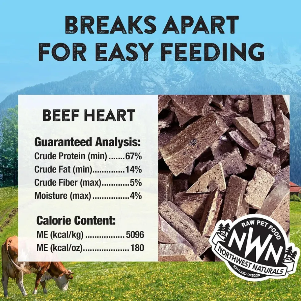 Northwest Naturals Freeze-Dried Beef Heart Treats for Dogs & Cats