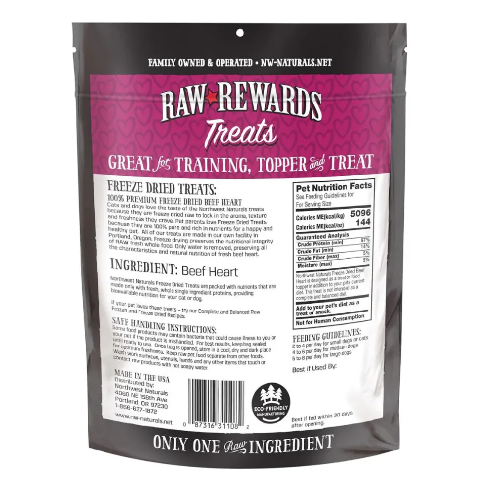 Northwest Naturals Freeze-Dried Beef Heart Treats for Dogs & Cats