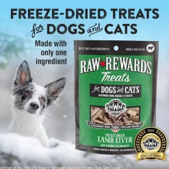 Northwest Naturals Freeze-Dried Lamb Liver Treats for Dogs & Cats (3 oz)