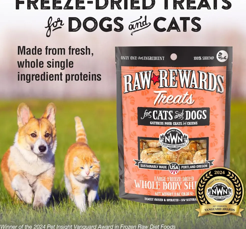 Northwest Naturals Freeze-Dried Shrimp Treats for Dogs & Cats (1 oz)