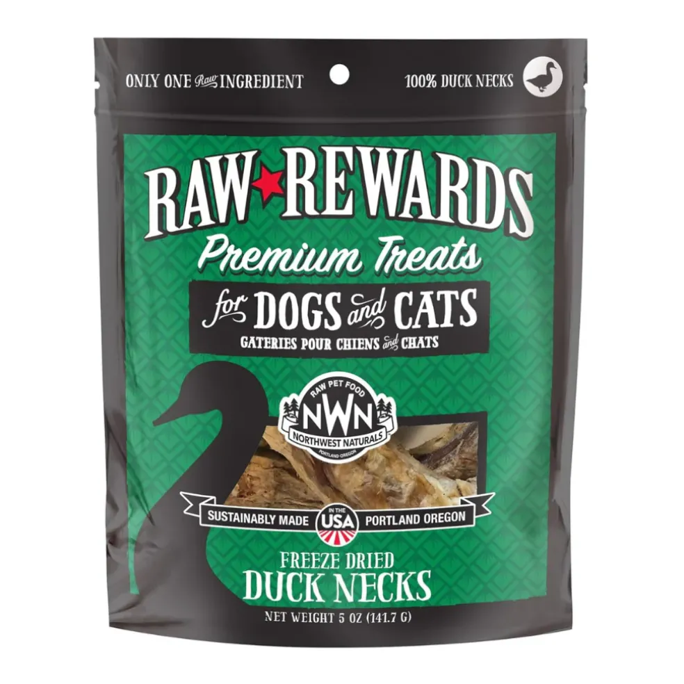 Northwest Naturals Freeze-Dried Duck Necks Treats for Dogs & Cats (5 oz)
