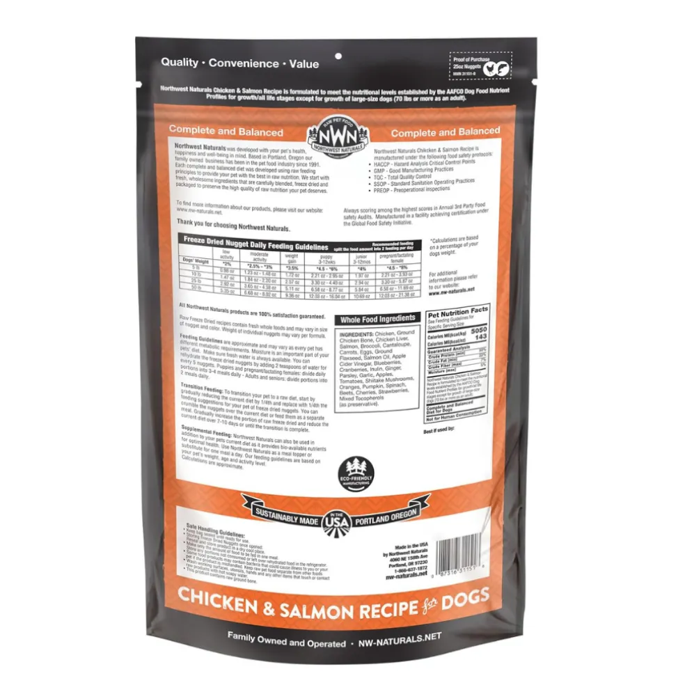 Northwest Naturals Freeze-Dried Nuggets Chicken & Salmon Recipe Raw Diets for Dogs