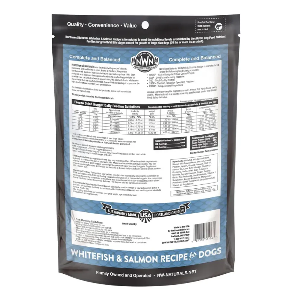 Northwest Naturals Freeze-Dried Nuggets Whitefish & Salmon Recipe Raw Diets for Dogs