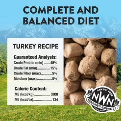 Northwest Naturals Freeze-Dried Turkey Recipe Raw Diets for Cats (11 oz)
