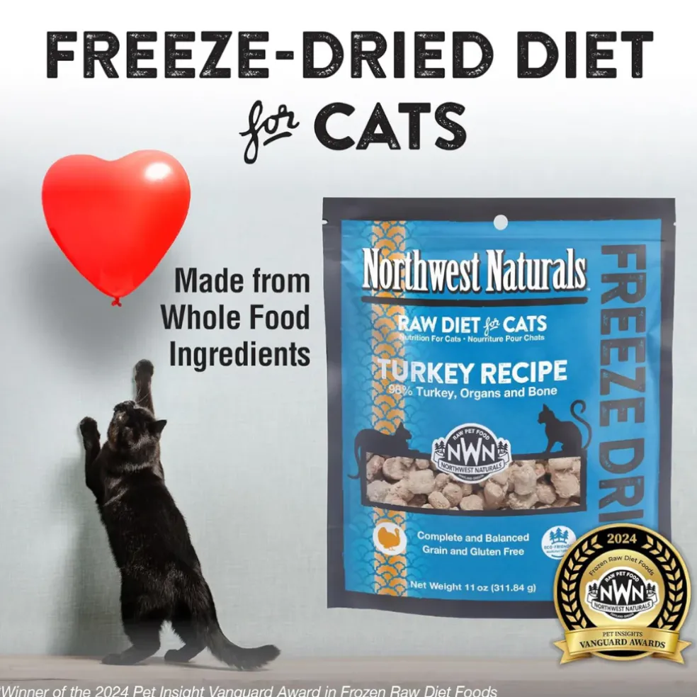 Northwest Naturals Freeze-Dried Turkey Recipe Raw Diets for Cats (11 oz)