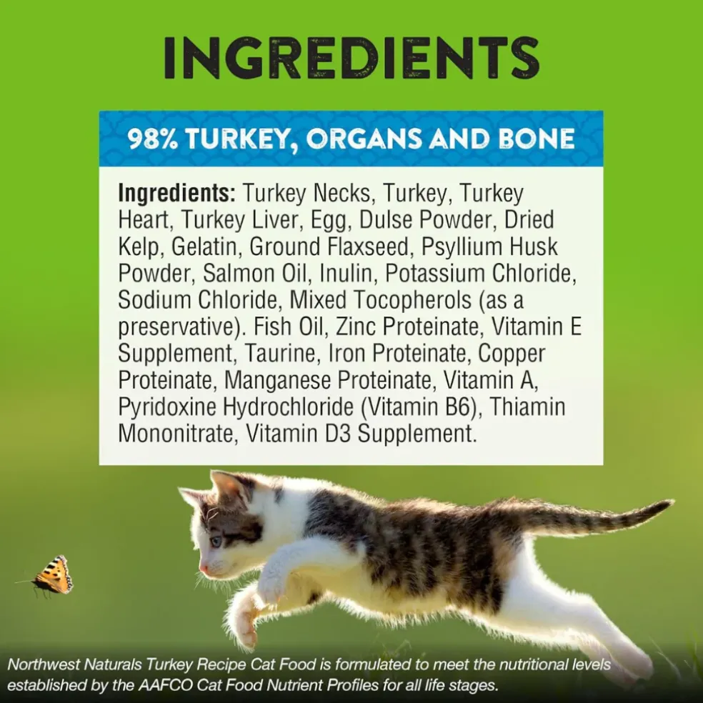 Northwest Naturals Freeze-Dried Turkey Recipe Raw Diets for Cats (11 oz)
