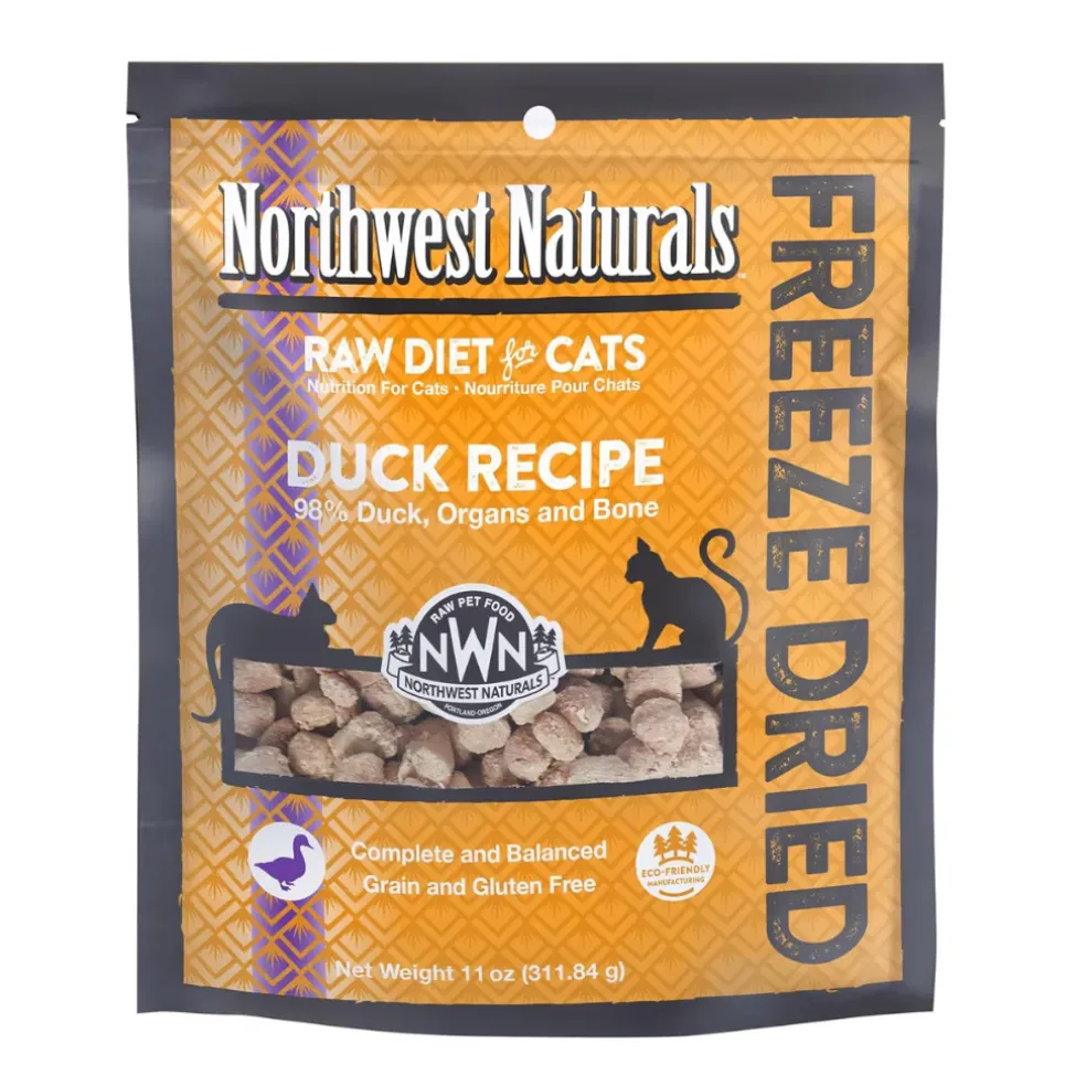 Northwest Naturals Freeze-Dried Duck Recipe Raw Diets for Cats (11 oz)