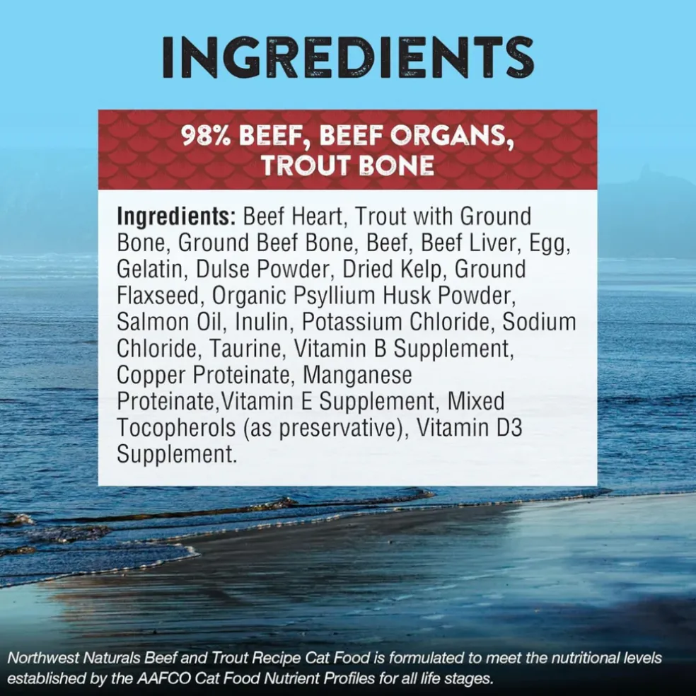 Northwest Naturals Freeze-Dried Beef & Trout Recipe Raw Diets for Cats (11 oz)