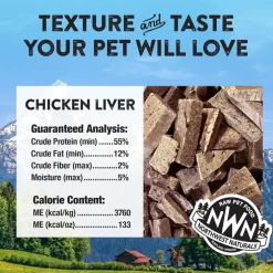 Northwest Naturals Freeze-Dried Chicken Liver Treats for Dogs & Cats (3 oz)