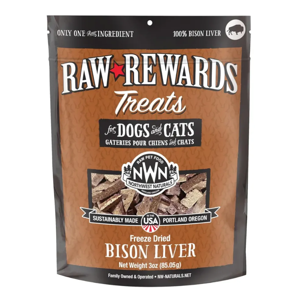 Northwest Naturals Freeze-Dried Bison Liver Treats for Dogs & Cats (3 oz)