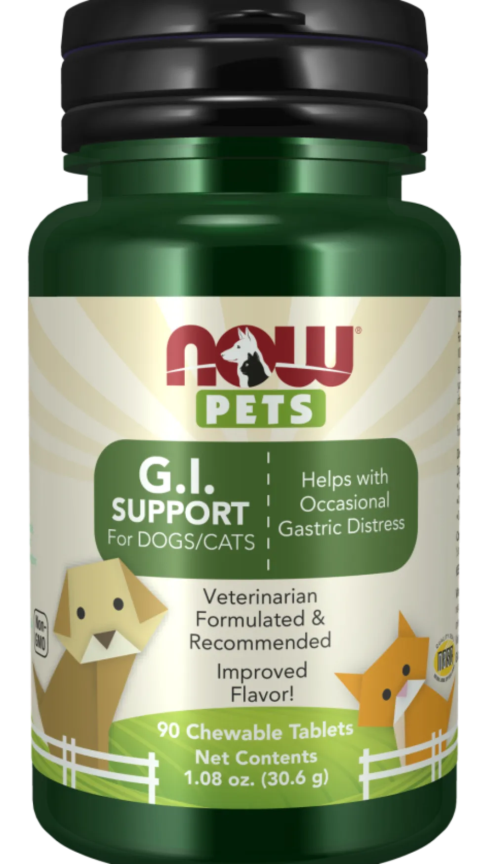 NOW Pets GI Support Dog & Cat Supplement, 90 ct