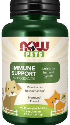 NOW Pets Immune Support Dog & Cat Supplement, 90 ct