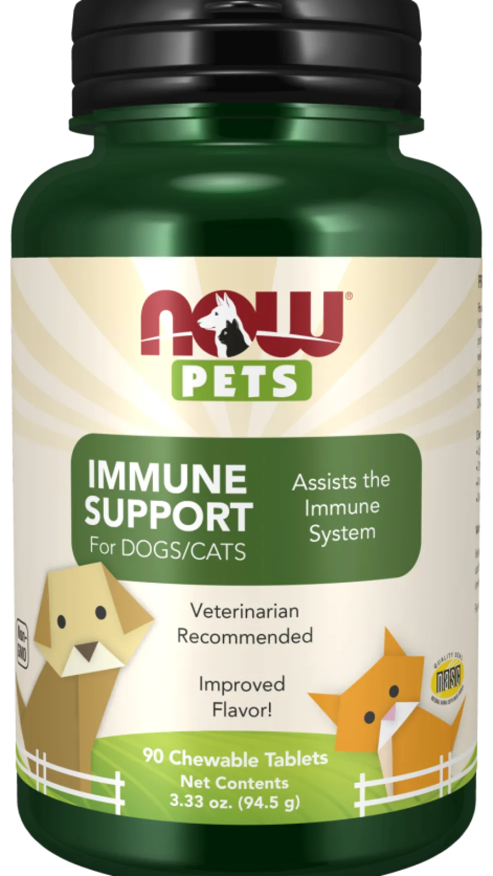 NOW Pets Immune Support Dog & Cat Supplement, 90 ct