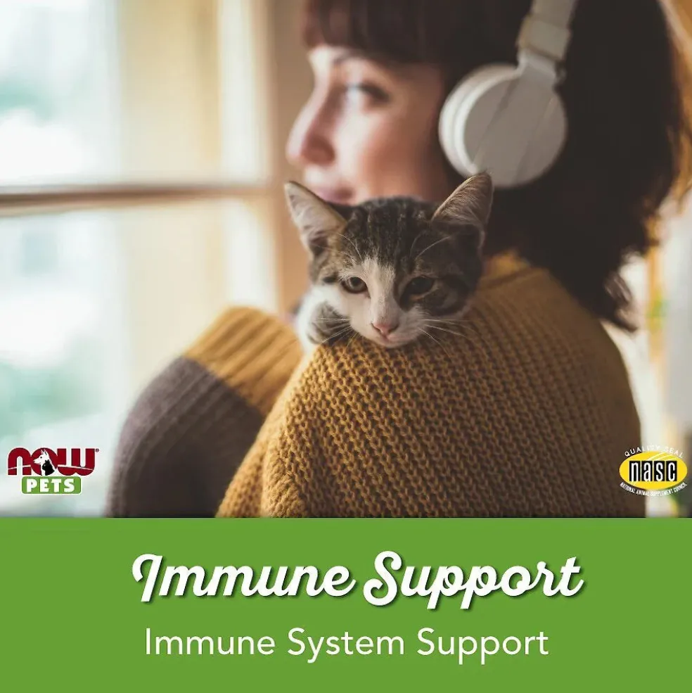 NOW Pets Immune Support Dog & Cat Supplement, 90 ct