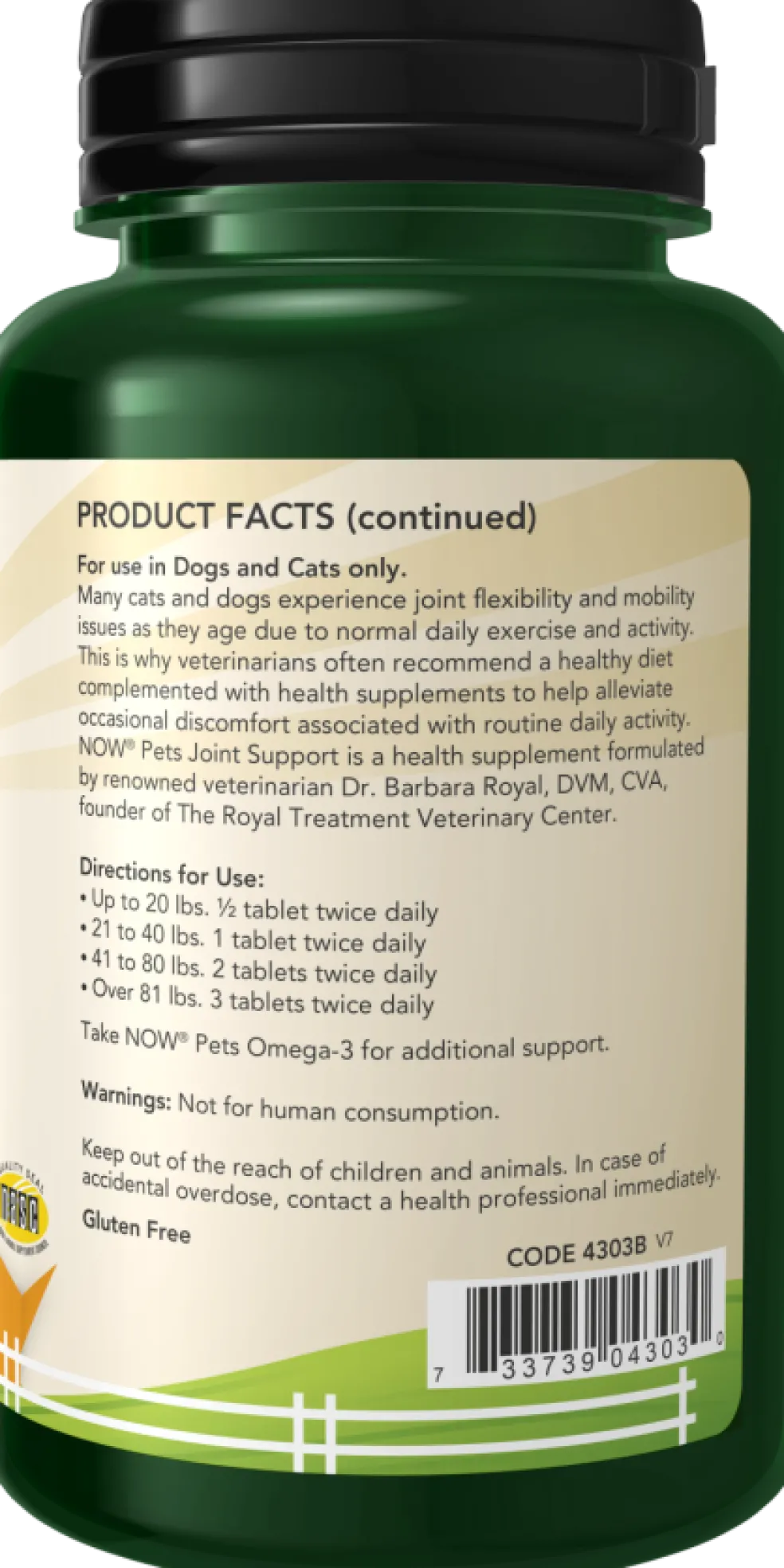 NOW Pets Joint Support Dog & Cat Supplement, 90 count