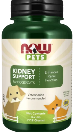 NOW Pets Kidney Support Dog & Cat Supplement, 4.2-oz