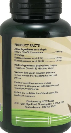 NOW Pets Omega-3 Support For Dog & Cat, 180 ct