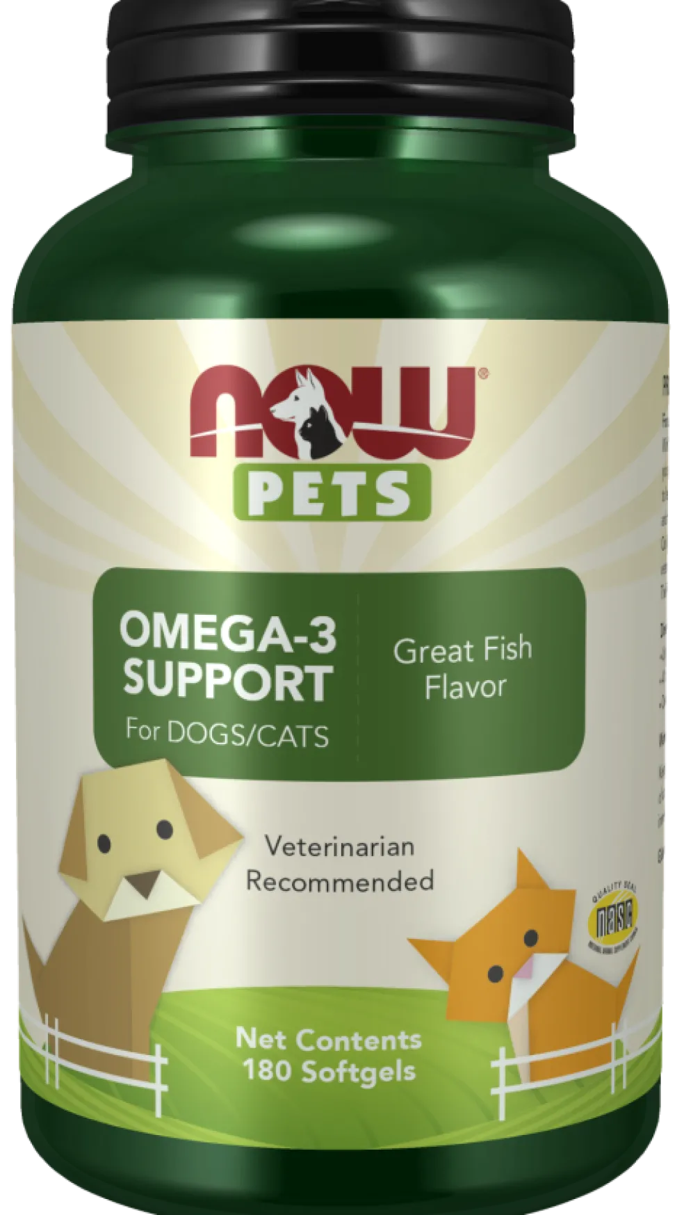 NOW Pets Omega-3 Support For Dog & Cat, 180 ct