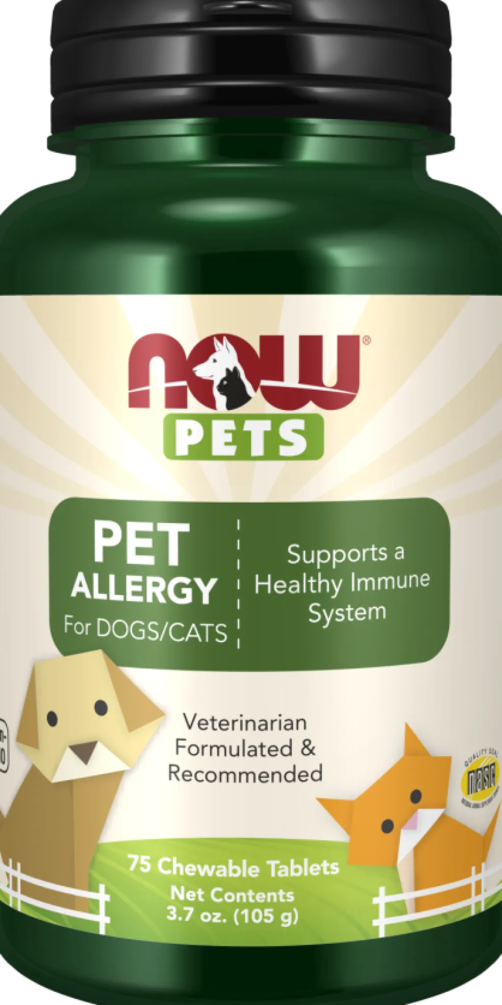NOW Pets Pet Allergy 75 Chewable Tablets