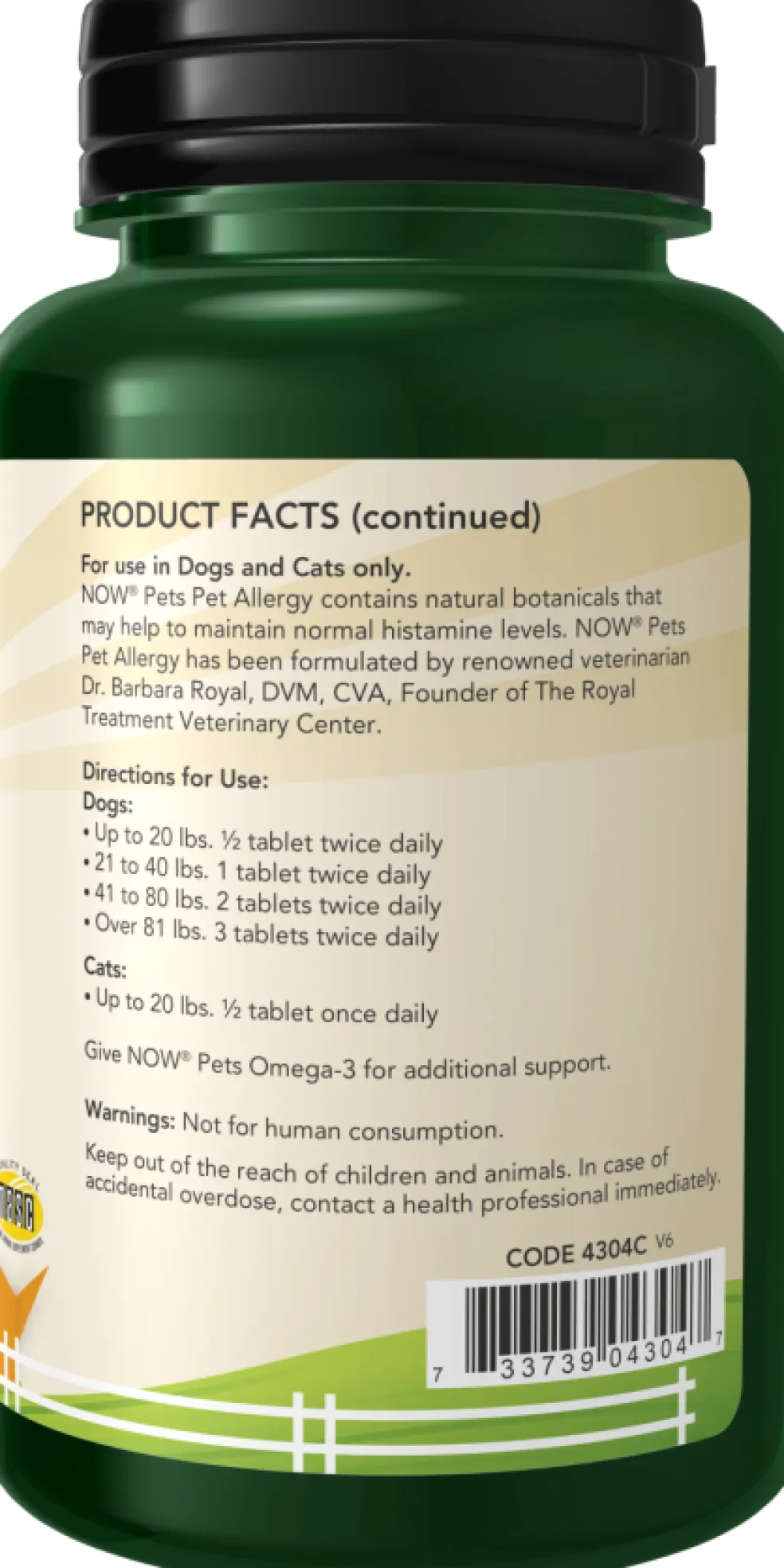 NOW Pets Pet Allergy 75 Chewable Tablets