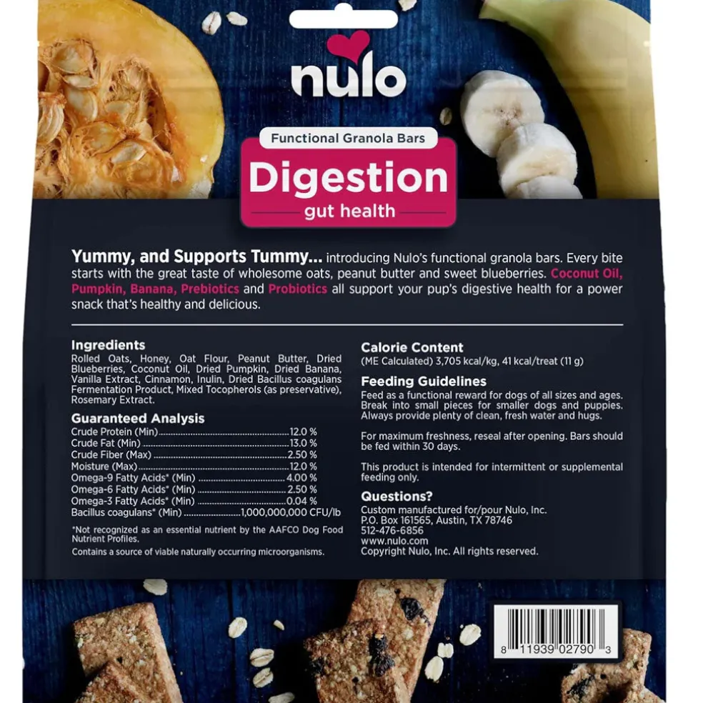 Nulo Functional Granola Bar Digestion Gut Health Dog Treats Pumpkin & Banana, 10-oz