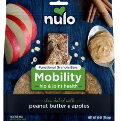 Nulo Functional Granola Bar Mobility Hip & Joint Health Dog Treats Peanut Butter & Apples, 10-oz