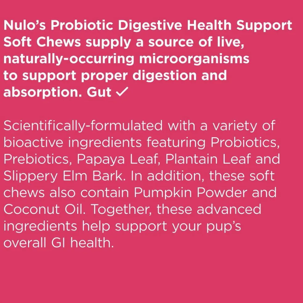 Nulo Functional Probiotic Supplement for Dogs (90 soft chews)