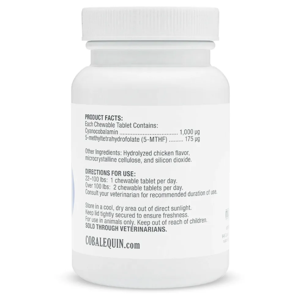 Nutramax Cobalequin B12 Supplement for Medium to Large Dogs, 45 Chewable Tablets