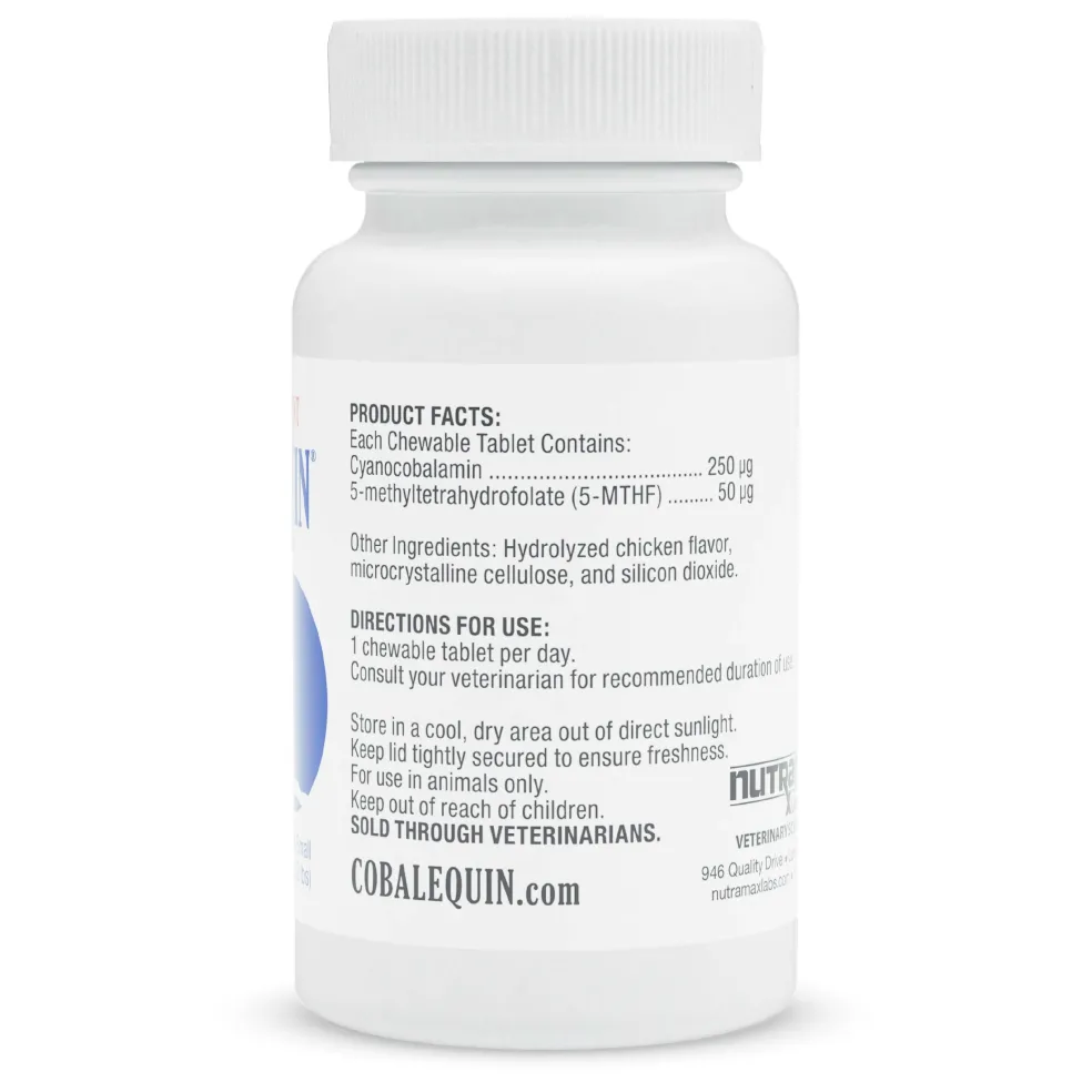 Nutramax Cobalequin B12 Supplement for Cats and Small Dogs, 45 Chewable Tablets